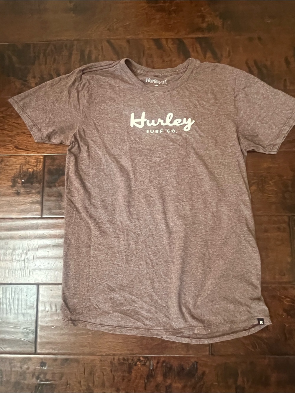 Hurley Men's Maroon Logo Tee with White Script